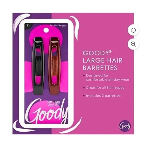 Goody Large Hair Barrettes, 2-Count - Slideproof and Lock-In Place (New) - Picture 3 of 4
